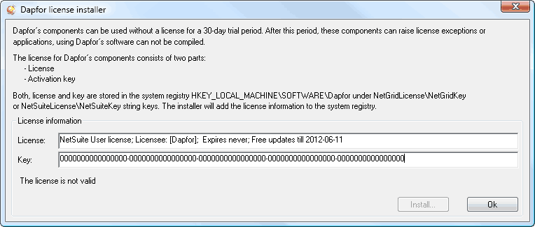 Dapfor License Installer