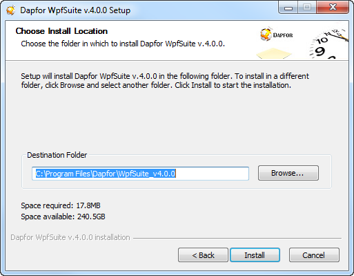 Dapfor Wpf package installer