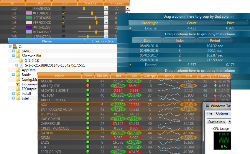 Wpf GridControl screenshot