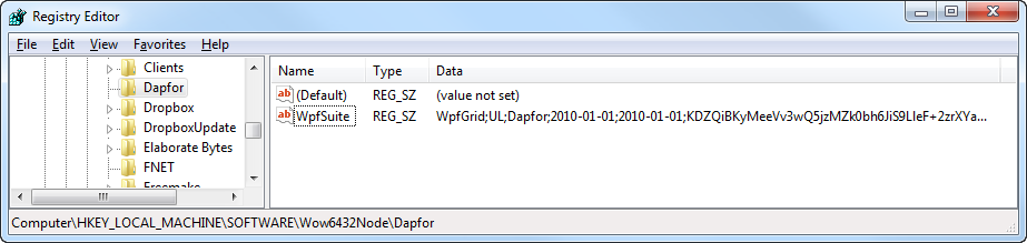 Dapfor Wpf license