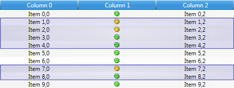 Wpf GridControl semi-transparent selection